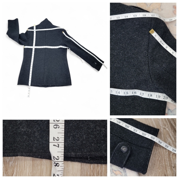 Geiger Austria Grey Boiled Wool Jacket Mock Neck Button Coat Women’s EU 40 US M - Picture 16 of 17